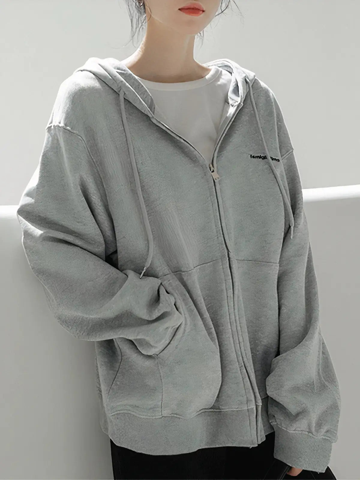 Gray Zip Up Hoodie